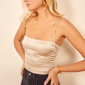 Reformation Lucrezia Silk Top in ivory, NWOT